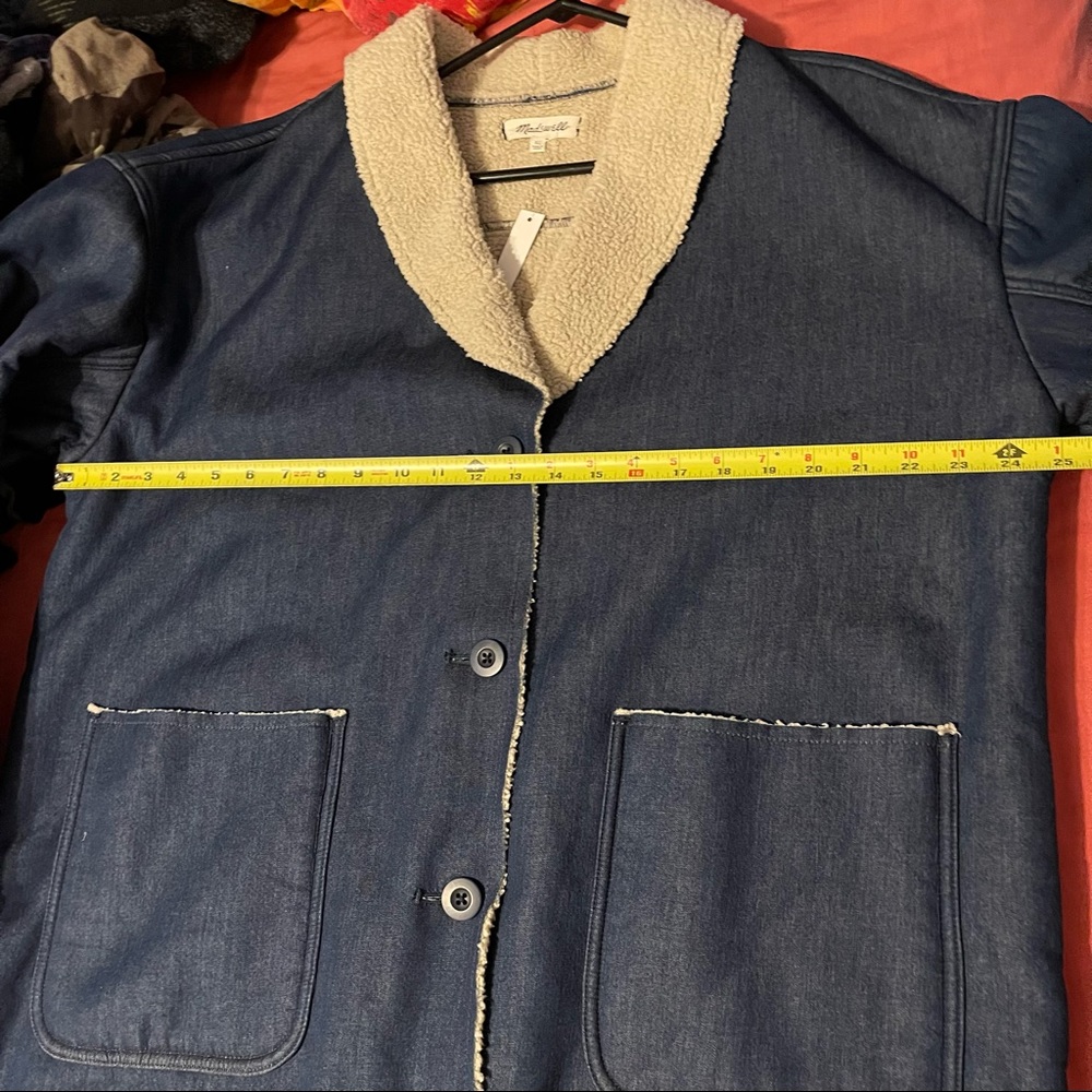Madewell Sherpa denim cocoon coat - Picture 11 of 12